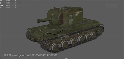 二战kv2坦克,苏联重型坦克,老式步兵坦克3dmaya模型_装甲车模型下载-摩尔网CGMOL