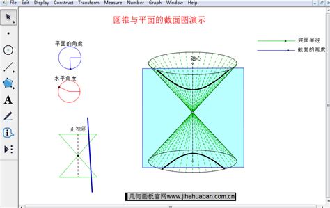 几何画板演示圆锥与平面的截面图-几何画板网站