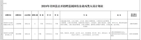 2024年青田县公开招聘县属国有企业丙类人员的公告