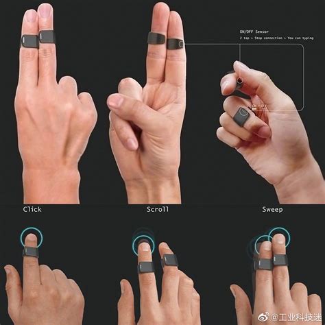 可穿戴鼠标戒指，只需要轻触手指就能完成正常鼠标所有的功能