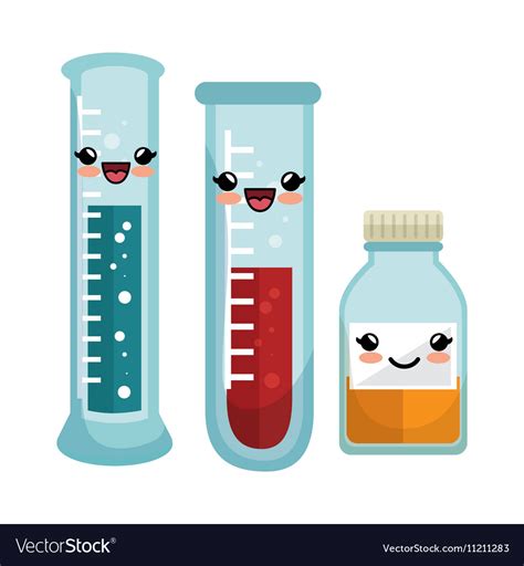 Medical test tubes in holder icon cartoon style Vector Image