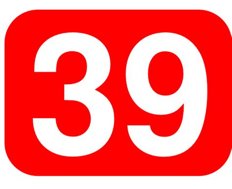 Red Rounded Rectangle With Number 39 clip art Free Vector / 4Vector