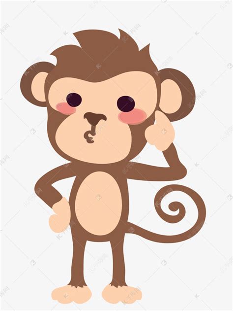 呆萌猴子素材图片免费下载_高清卡通手绘png_千库网(图片编号7609830)