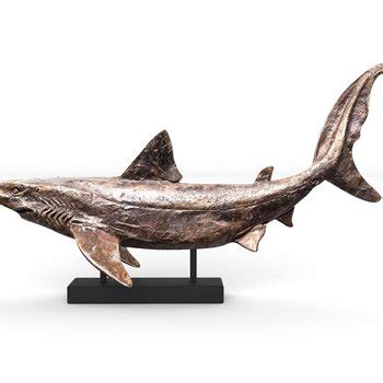 现代鲨鱼雕塑摆件- 建E网3D模型下载网