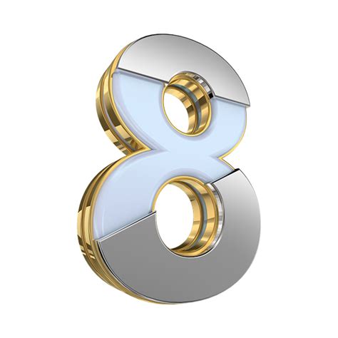 Gold typography number 8 | Public domain vectors