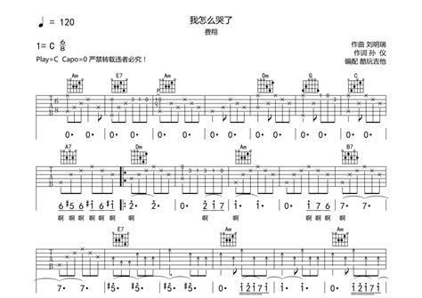 我怎么哭了吉他谱 - 费翔 - C调吉他弹唱谱 - 琴谱网