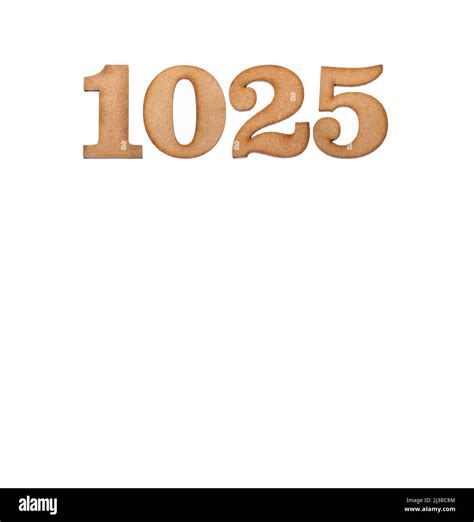 Number 1025 in wood, isolated on white background Stock Photo - Alamy