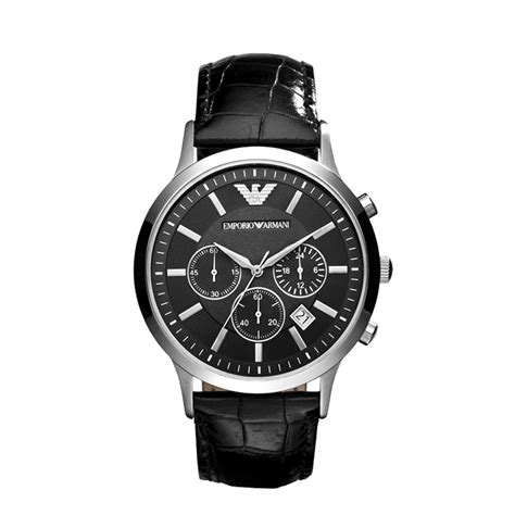 阿玛尼(Emporio Armani)手表AR2447 皮质表带休闲商务腕表 日历防水石英男表 - 丽维家官方商城