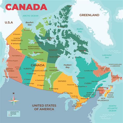 Detailed Canada Map States and Union Teritories 21613541 Vector Art at ...