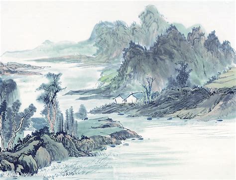 袁江，《观潮图》，清朝著名画家，东方艺术品