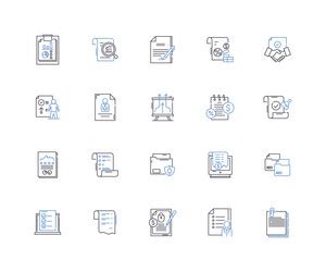 People management line icons collection Royalty Free Vector