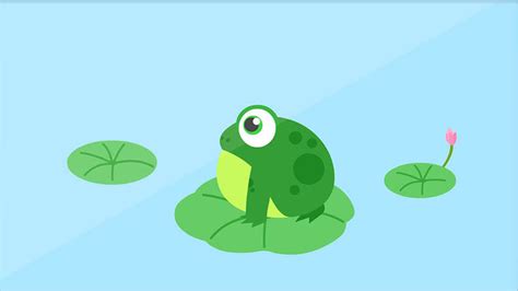 卡通可爱青蛙荷叶上跳跳元素gif动图下载-包图网