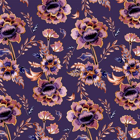 几何植物牡丹花拼接印花矢量图服装纺织面料数码印花花型素材-POP花型网