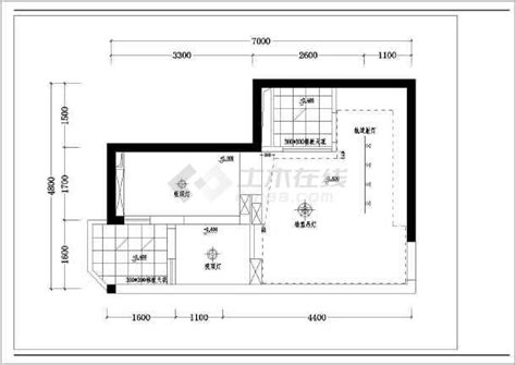 一室一厅小户型室内装修设计cad平面施工图_cad图纸下载-土木在线
