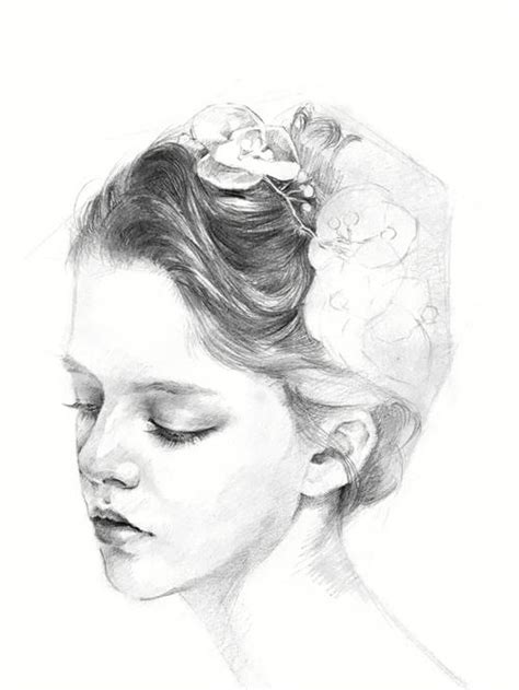 素描超温柔女生头像