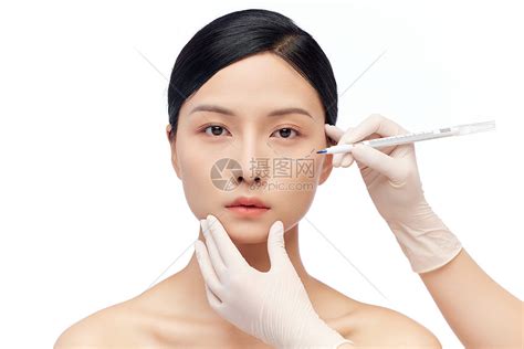 美容手术前后的妇女脸部整形外科概念-包图企业站