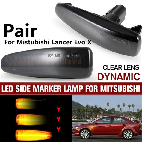 Smoke LED Side Fender Turn Signal Light Lamp 8351A001 for Mitsubishi ...