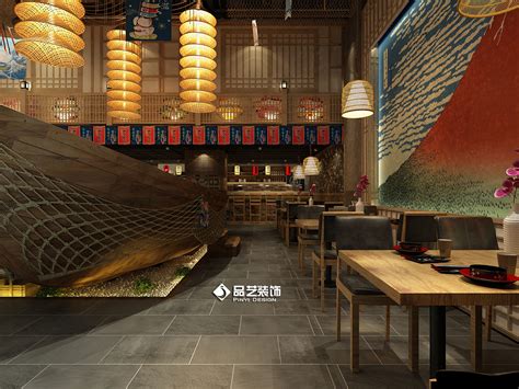 日式料理餐厅装修设计效果图_岚禾日式餐厅设计