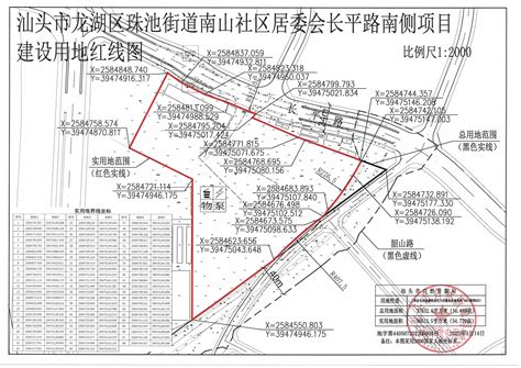 汕头市龙湖区珠池街道南山社区居委会长平路南侧项目《建设用地规划许可证》批后公告