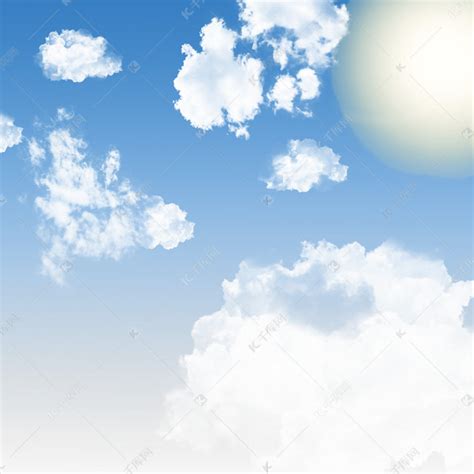 晴空万里白云朵朵蓝天白云摄影图图片-包图网