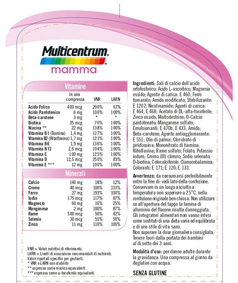 Multicentrum Mamma, multivitaminico con Acido Folico e minerali