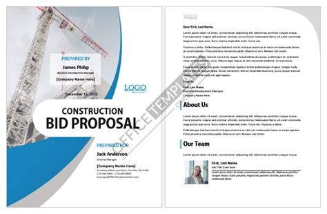 Free Bid Proposal Template Of Construction Proposal Template Invitation ...