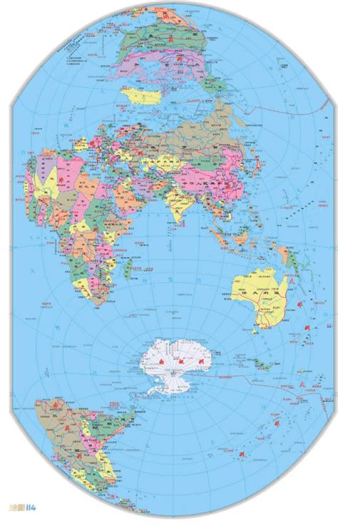 东南西北半球版世界地图(4P)-地图114网