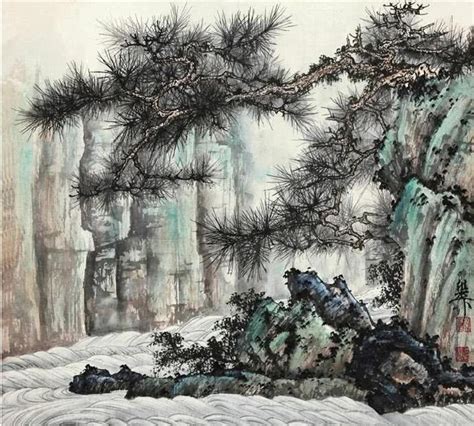 手绘中国风松树图片素材免费下载 - 觅知网