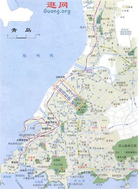 青岛市区划分的地图