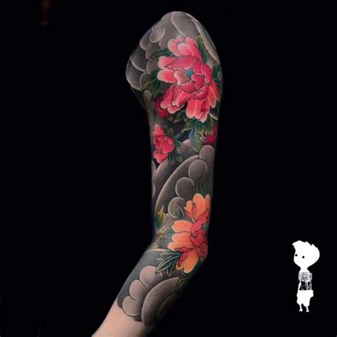 日式纹身手稿传统花臂半胛满背龙凤凰般若图片刺青图案艺妓素材_虎窝淘
