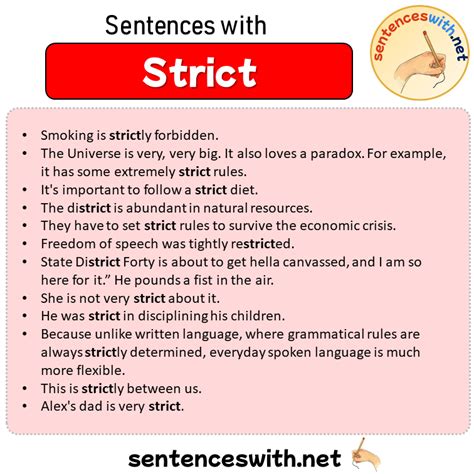 Sentences with Strict, Sentences about Strict in English ...