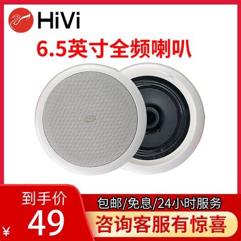 Hivi/惠威 VQ5高级定阻吸顶喇叭同轴单高音嵌入式背景音乐音箱-阿里巴巴