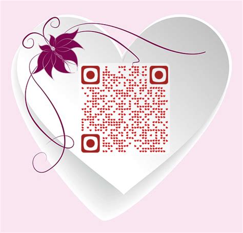 红心 母亲节 贺卡 爱情 love 浪漫二维码模板 源代码设计二维码创意模板 -设计号
