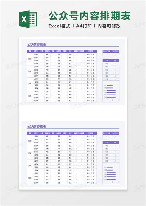 公众号运营内容排期表Excel模板下载_熊猫办公