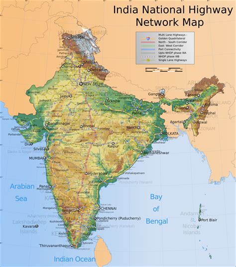 印度高速公路网地图高清大图英文版_印度地图_初高中地理网
