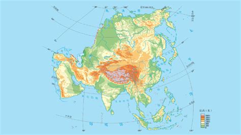 亚洲地形图。_百度知道