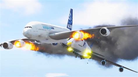 飞机模拟：A380引擎突发故障，起火又冒烟