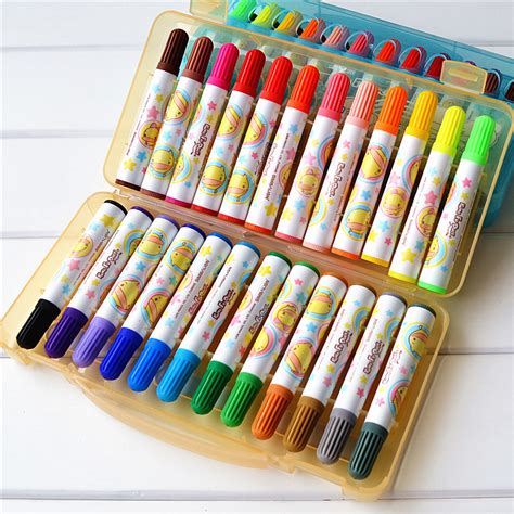 批发 24色水彩笔 三角形儿童水彩笔 彩笔画笔涂鸦笔 安全无毒无味-阿里巴巴