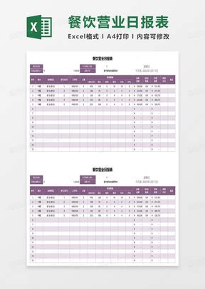 酒店营业日报表Excel表格模板下载_熊猫办公