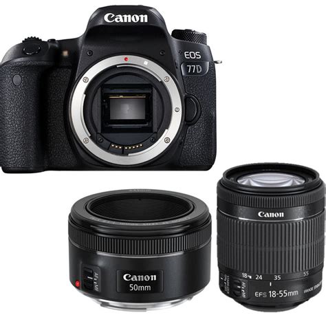 佳能(Canon) EOS 数码单反相机77D+( 18-55mm +50F1.8 STM) 双镜头套装 佳能(Canon)单反相机【价格 ...