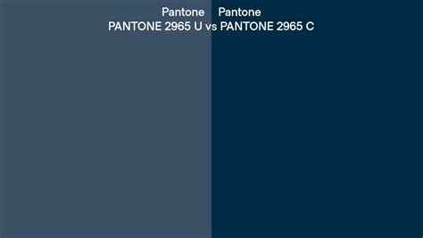 Pantone 2965 U vs PANTONE 2965 C side by side comparison