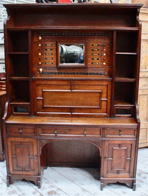 TRDST - - victorian oak snooker or billiards scoreboard cabinet from ...