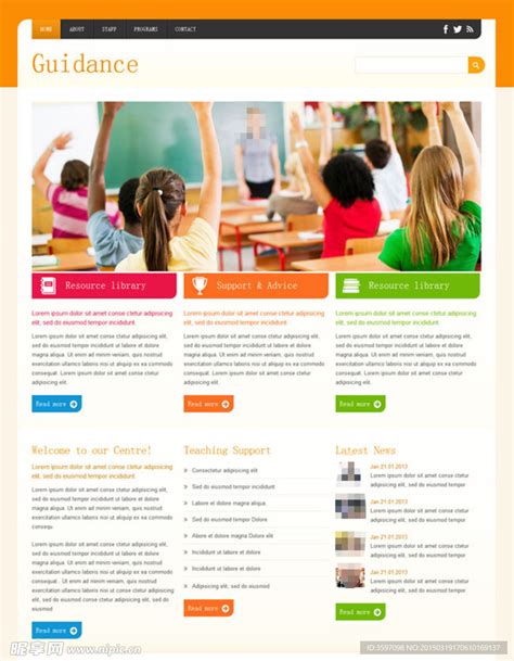 国外教育教学网站模板设计图__英文模板_ web界面设计_设计图库_昵图网nipic.com