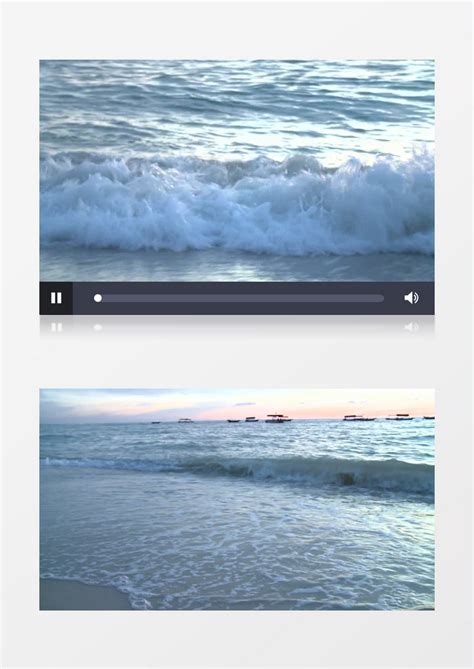 海浪冲向沙滩实拍视频模板下载_沙滩_图客巴巴