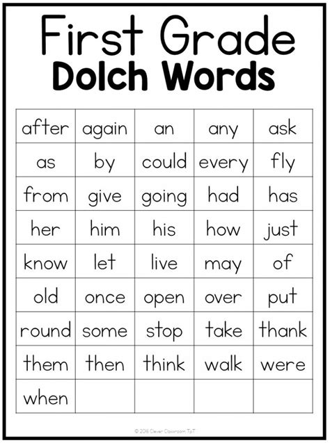 Dolch Sight Word Printables