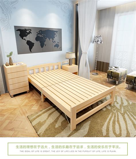 实木床现代简约1.8米双人床1.5米出租房经济型1.2m简易单人床架-阿里巴巴