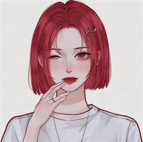 甜美女生板绘头像图片