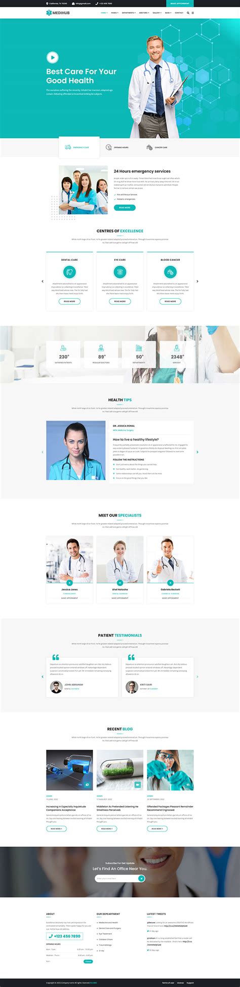 html5响应式医疗健康医院诊所网站模板 - 素材火