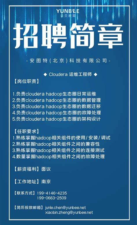 【招聘 Cloudera 运维工程师 】安图特(北京)科技有限公司 - 课程体系 - 云贝教育
