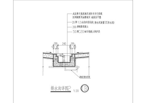 某排水沟设计剖面图CAD图纸